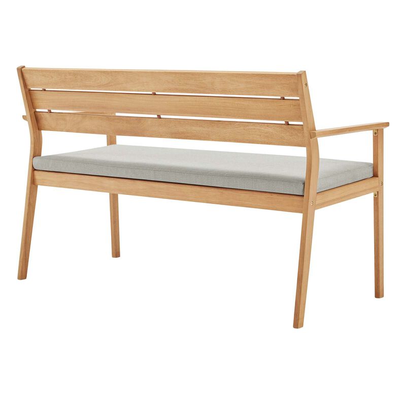 Modway - Viewscape Outdoor Patio Ash Wood Loveseat Natural Taupe