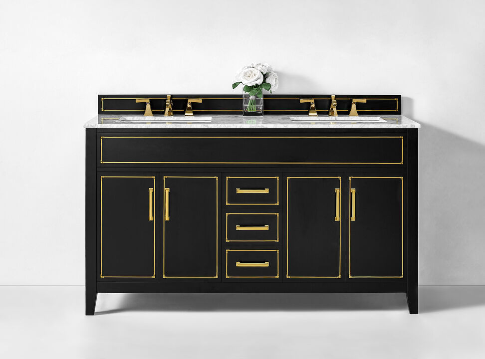 Aspen 60 in. Bath Vanity Set in Black Onyx