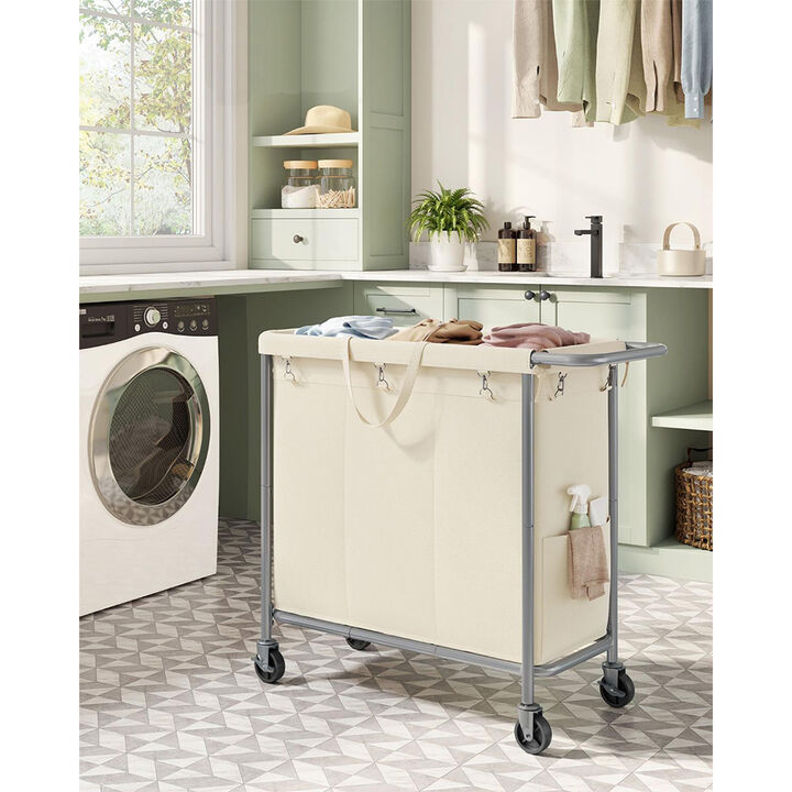 Laundry Basket with Wheels, Rolling Laundry Hamper