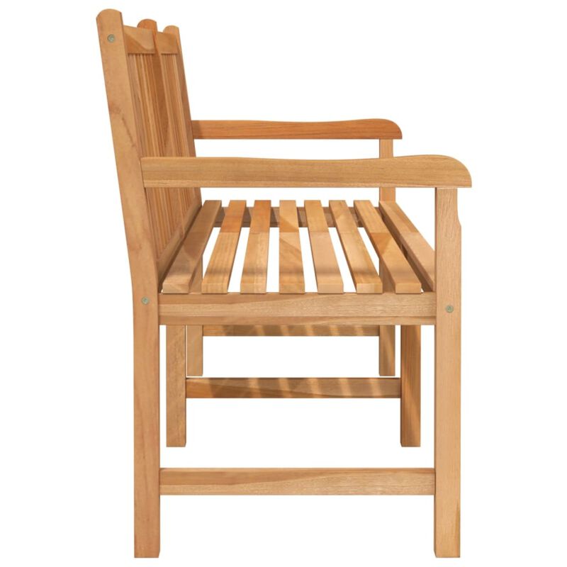 vidaXL Patio Bench - 59.1" Length, Solid Teak Wood, Fine Sanded, Waterbase Finish, Weather Resistant, Garden Furniture, Outdoor Seating