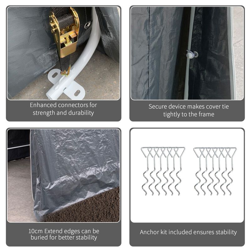 Dark Grey Storage: 9.2'x7.9' Garden Tent with Metal Frame