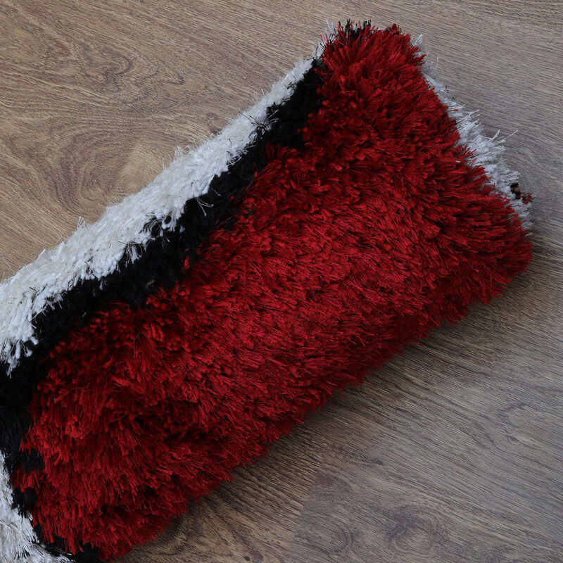 RUGSOTIC CARPETS HAND TUFTED SHAG POLYESTER ECO-FRIENDLY AREA RUGS  - 4'x6', Rectangle, Multicolor, Contemporary Modern Design, High Pile Thick Handmade Anti Skid Rugs for Living Room K00036