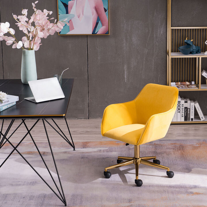 Modern Velvet Fabric Material Adjustable Height 360 Revolving Home Office Chair