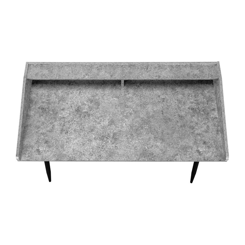 Monarch Specialties I 7540 Computer Desk, Home Office, Laptop, Storage Shelves, 48"L, Work, Metal, Laminate, Grey, Black, Contemporary, Modern