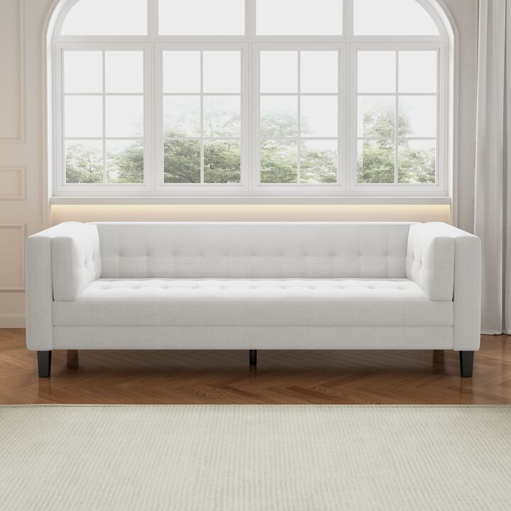 Merax Upholstered Tufted Coach Velvet Sofa
