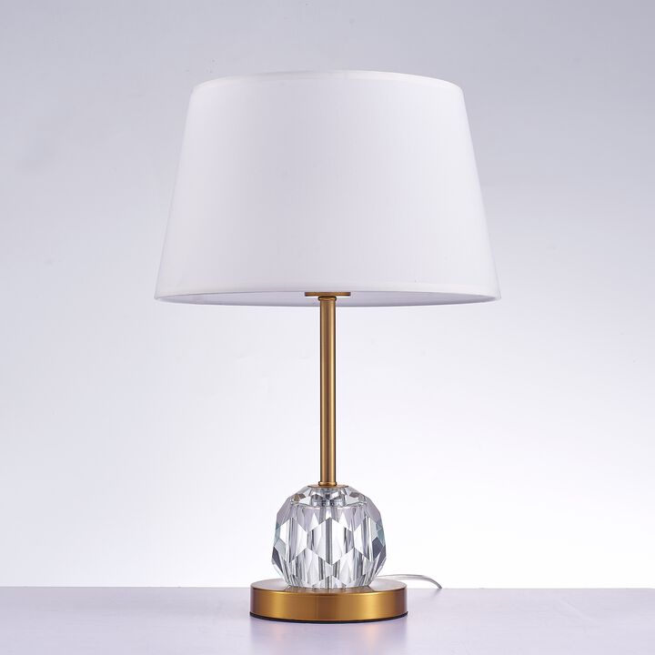 Pasargad Home Aston Metal & Acrylic Table Lamp, White/Clear Pasargad Home Aston Metal & Acrylic Table Lamp, White/Clear