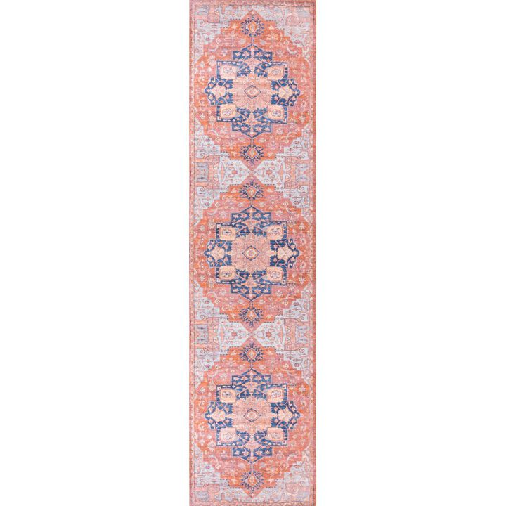Maris Ornate Medallion Machine-Washable Area Rug