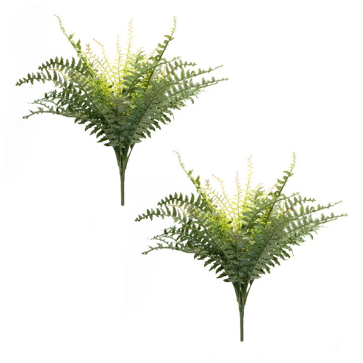 Mixed Fern Foliage Bush for Lush Home Décor and Floral Arrangements (Set of 2)
