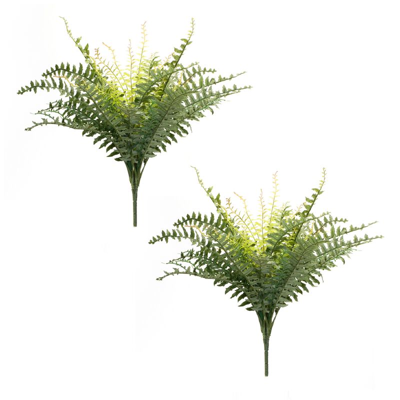 Mixed Fern Foliage Bush for Lush Home Décor and Floral Arrangements (Set of 2)