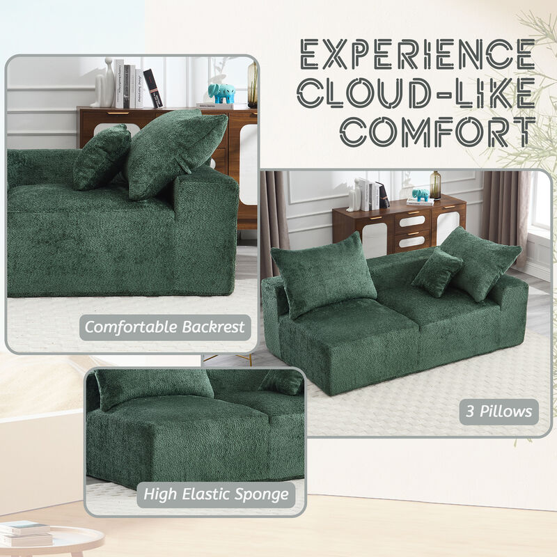 Merax Modern Deep Seat Chenille Fabric Sofa Couch