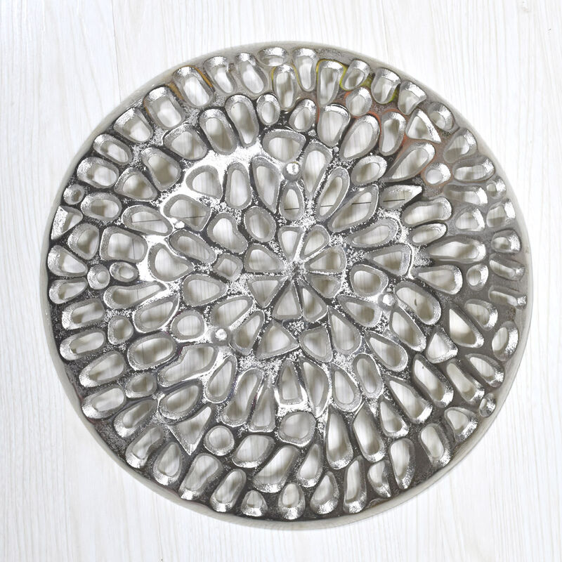 Handmade Decorative Gold Color Coated 5.51 x 5.51 x 1.37 Inches Aluminium Tray 063AB BBH Home's