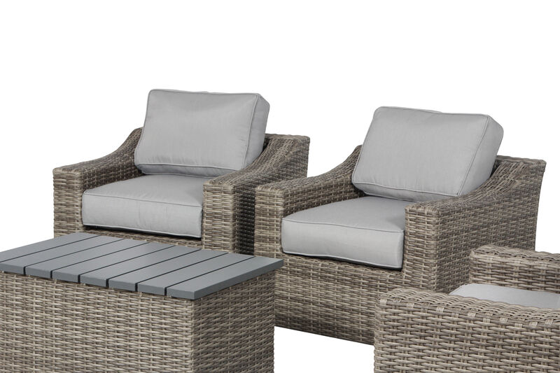 Living Source International Rattan Wicker Fully Assembled 4 - Person Seating Group with Cushions New (Mixed Gray)