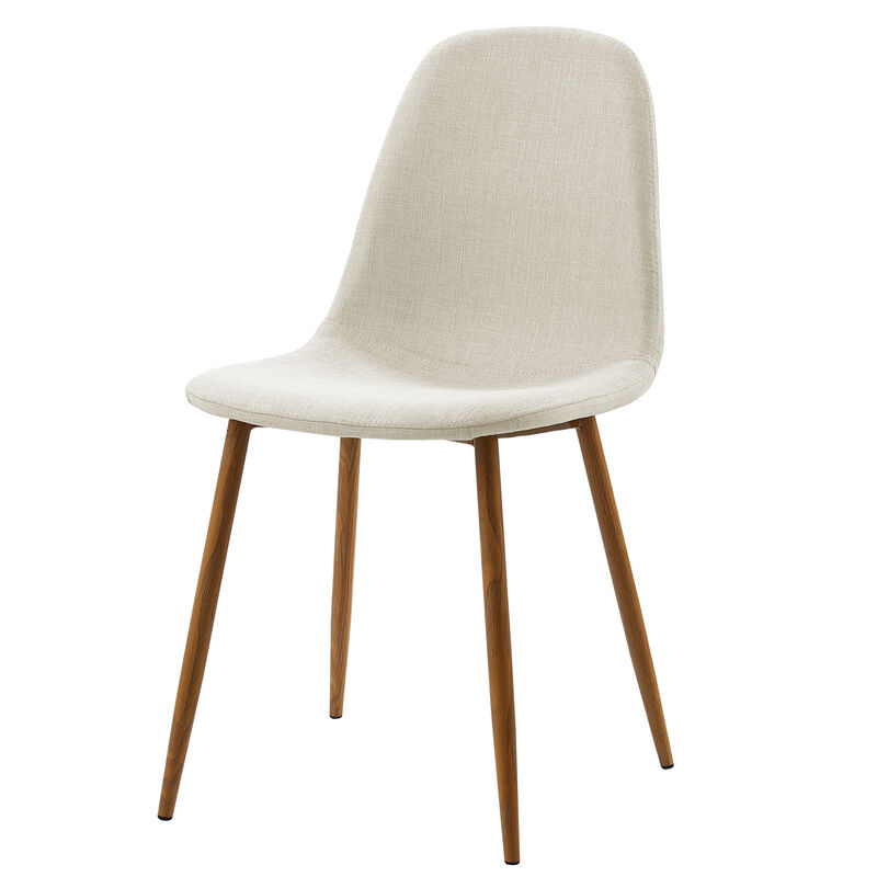 Teamson Home Minimalista Dining Chair with Wood Grain Metal Legs (Set of 2)