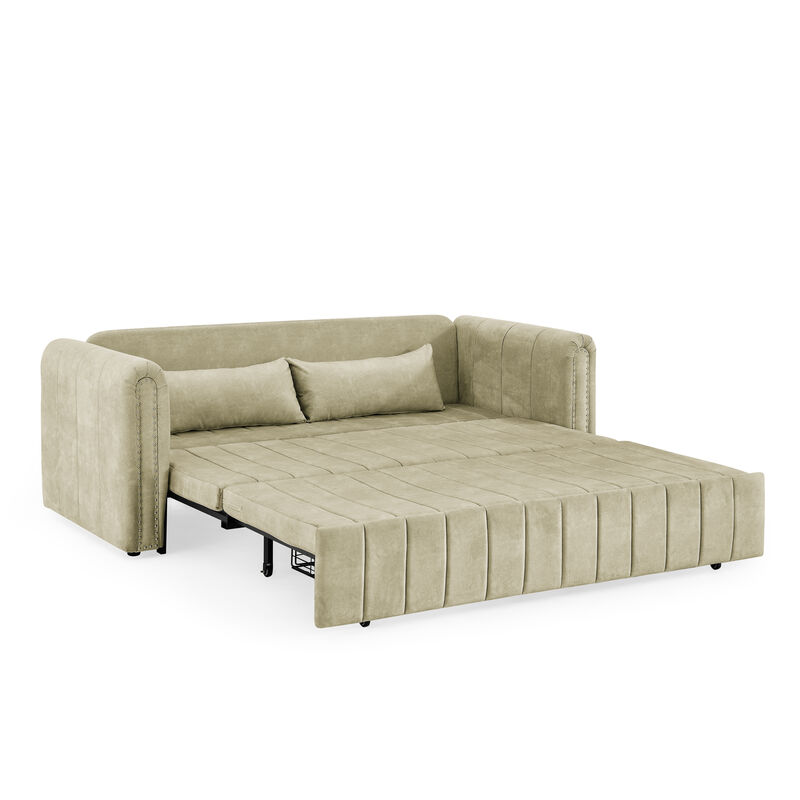 Merax Convertible Futon 3 Seats Sofa Bed with Two Drawers