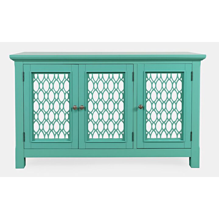 Jofran Isabella 54 Luxury Mirrored Accent Storage Cabinet