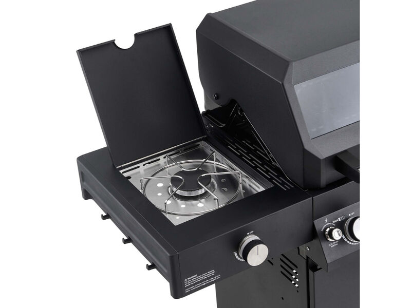 Monument Grills Denali Series | 4 Burner Smart Black Powder-Coated Propane Gas Grill