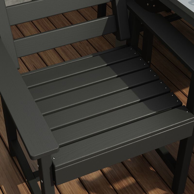 FUFU&GAGA Patio Dining Chair with Armrests, Waterproof, UV Resistant (Pack of 2) (23.6" W x 18.9" D x 33.5" H),Grey