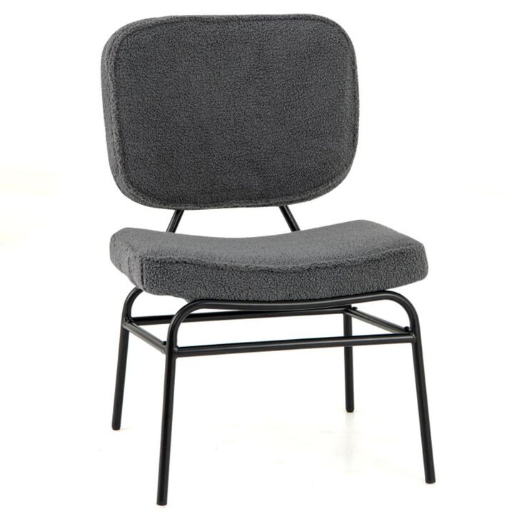 Hivvago Upholstered Accent Chair Sherpa Reading Chair with Sponge Padding
