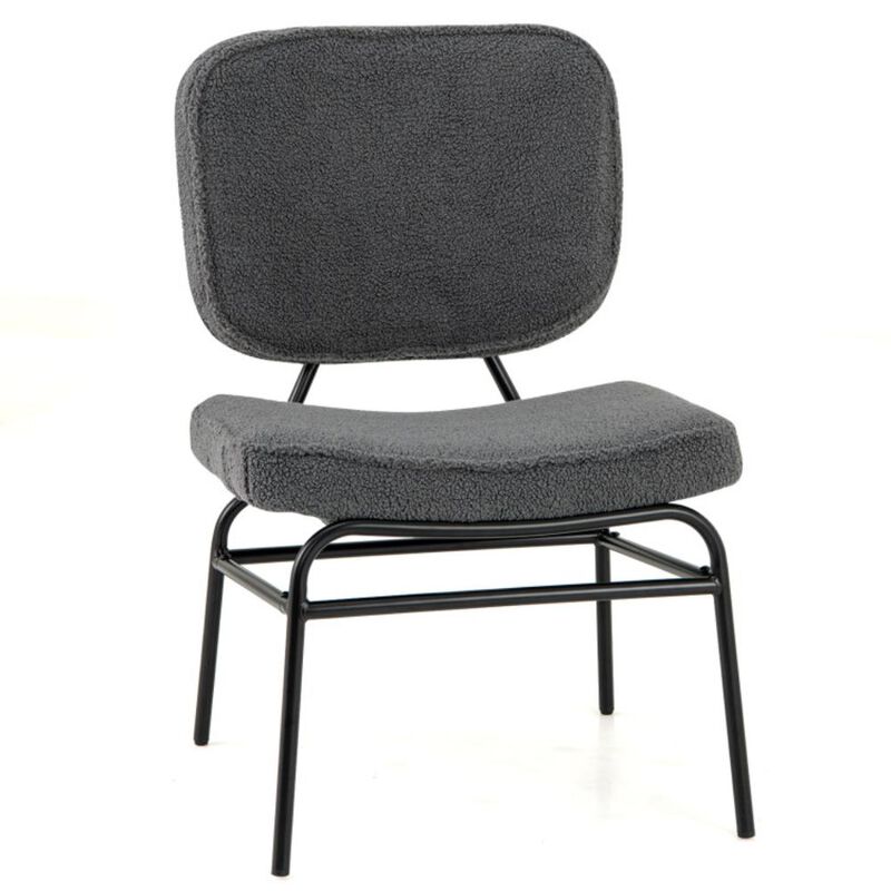 Hivvago Upholstered Accent Chair Sherpa Reading Chair with Sponge Padding