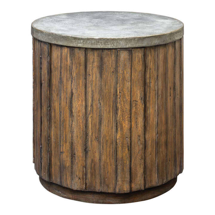 Maxfield Wooden Drum Side Table