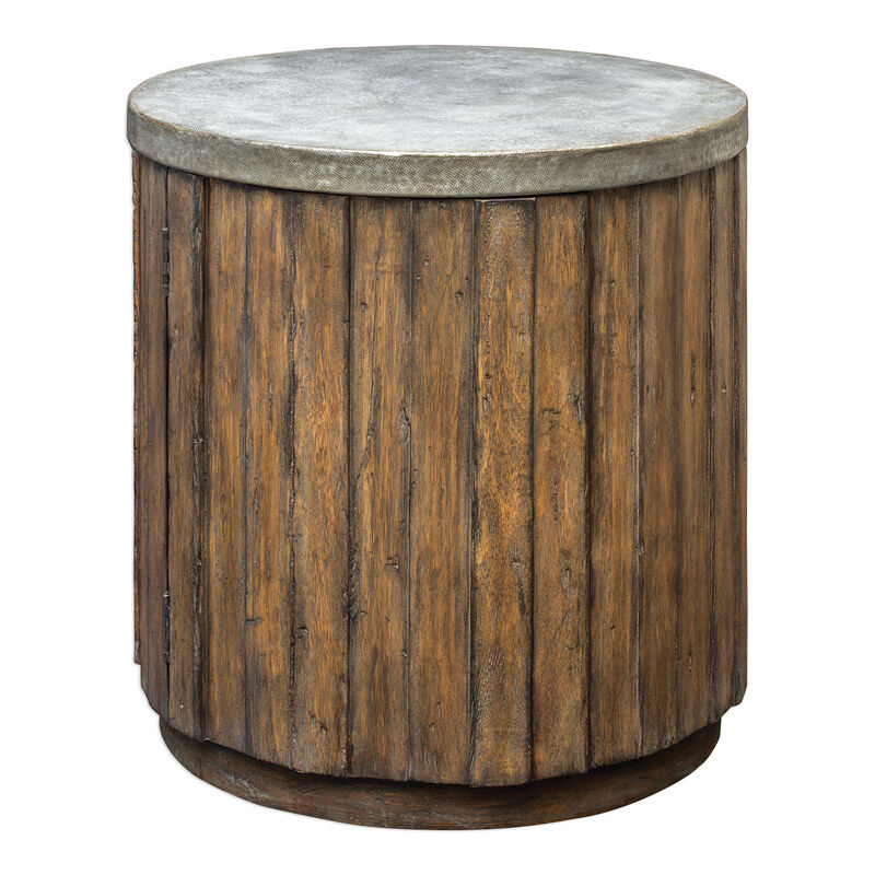 Maxfield Wooden Drum Side Table