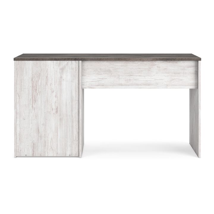 Shawn Home Office Desk, 54 Inch Rectangular Top w Side Drawers, Gray - Benzara