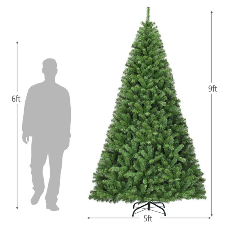 Hivvago 6/7.5/9 Feet Premium Artificial Hinged PVC Christmas Tree with Metal Stand