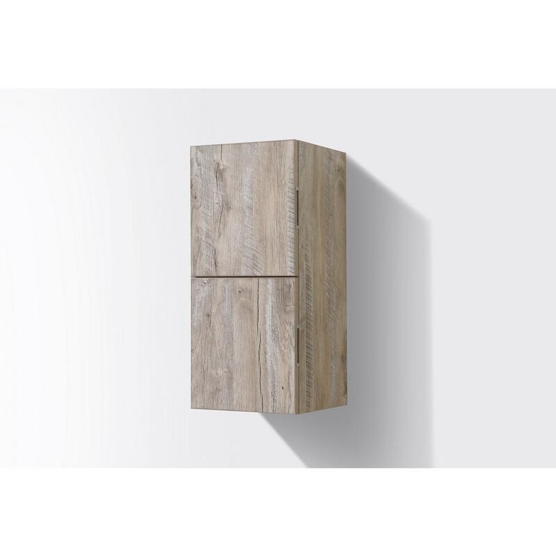 Kubebath 12 Wide by 24 High Linen Side Cabinet With Two Doors in Nature Wood Finish