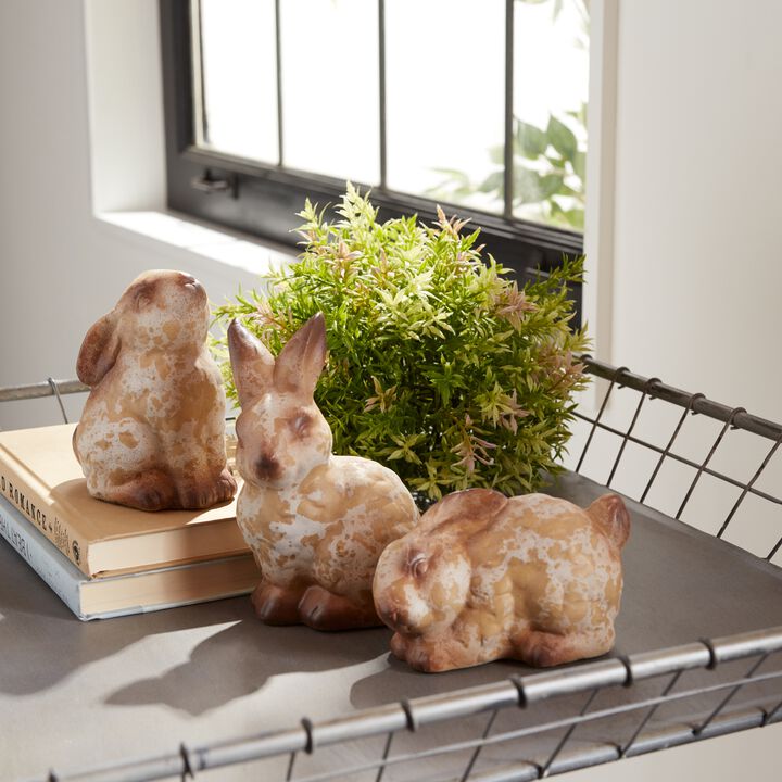 Set of 6 Decorative Rabbit Statues for Garden, Yard, and Outdoor Decoration