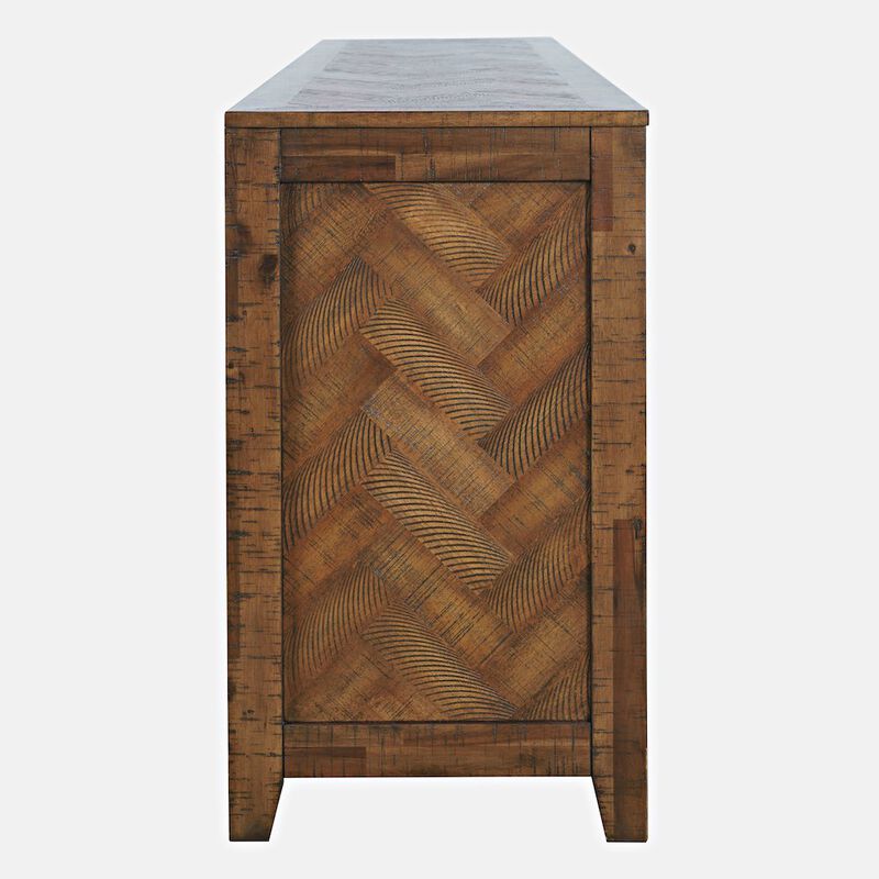 Jofran 60 Chevron Fireplace Storage Console TV Stand