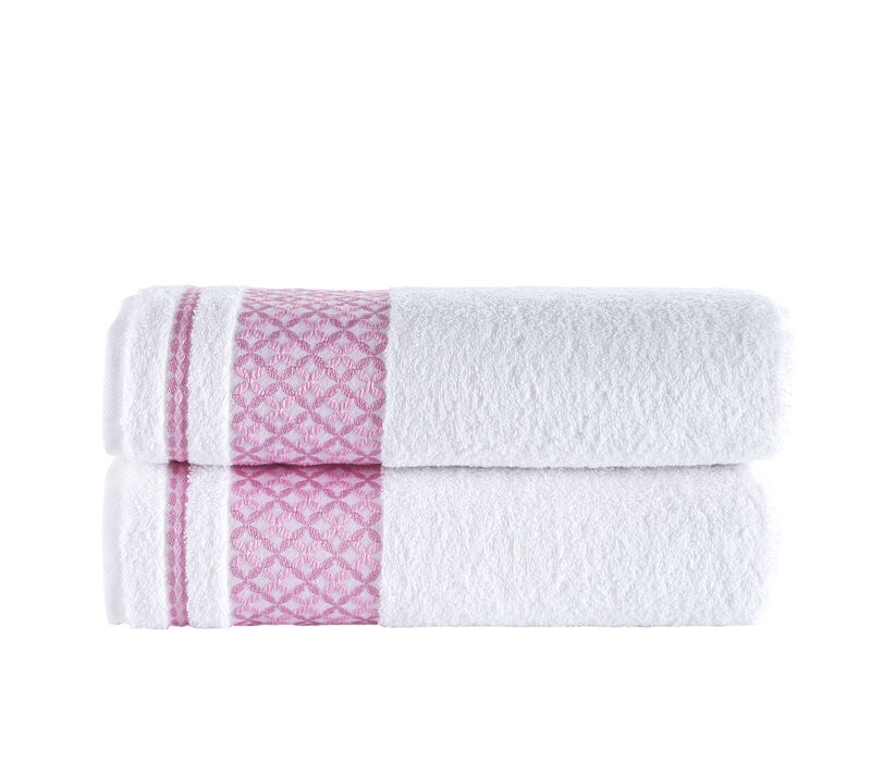 KAFTHAN Textile Plaid Turkish Cotton Bath Towels (Set of 2)