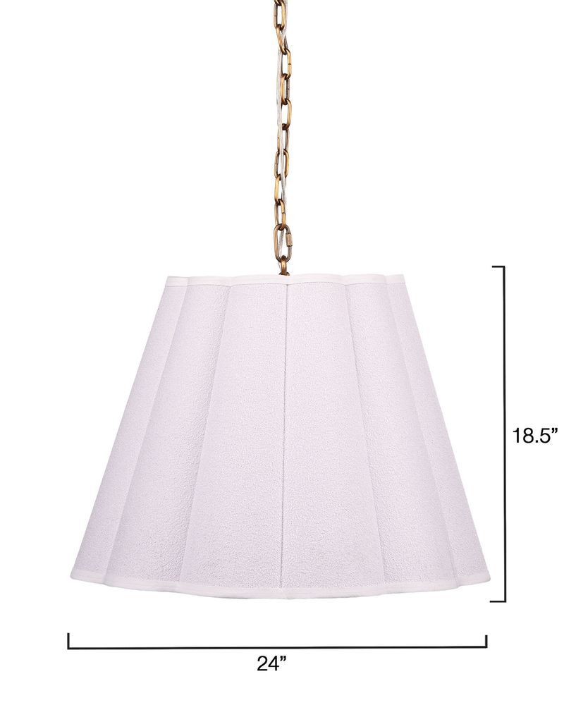 Scalloped Hanging Pendant, White