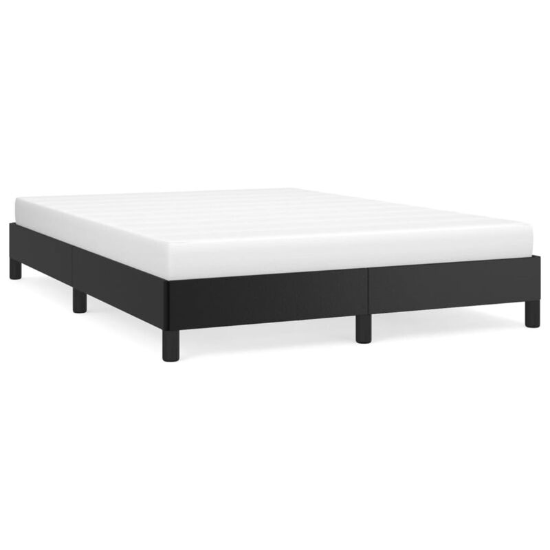 vidaXL Full Size Bed Frame in Black Faux Leather - Lightweight, Easy to Assemble - Suitable for Full-Size Mattresses