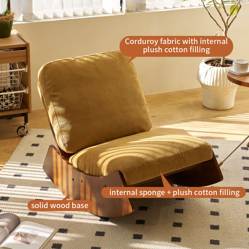 Comfortable Glider Rocking Chair with Soft Upholstery and Sturdy Wood Frame