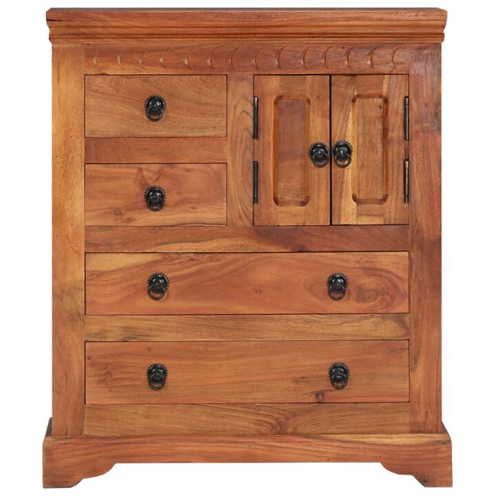 vidaXL Sideboard 24.4"x11.8"x29.5" Solid Acacia Wood