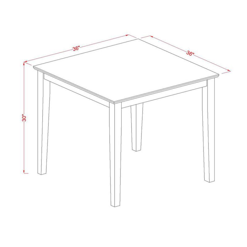 East West Furniture Oxford  Square  Dining  Table  -  Mahogany  Finish
