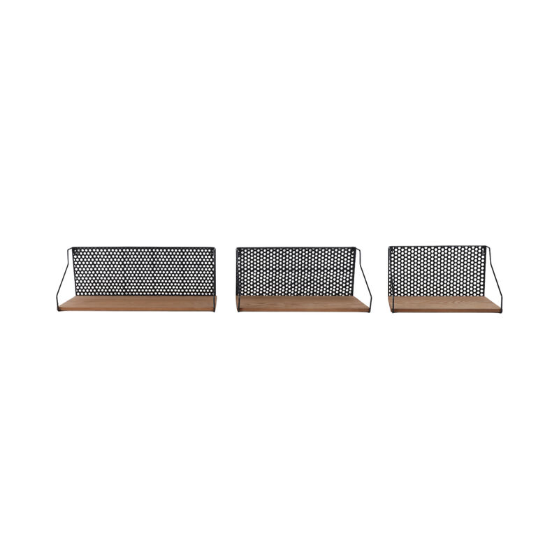 Metal/Wood Shelves (Set of 3)