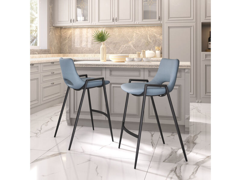 Desi Counter Stool (Set of 2) Azure Gray