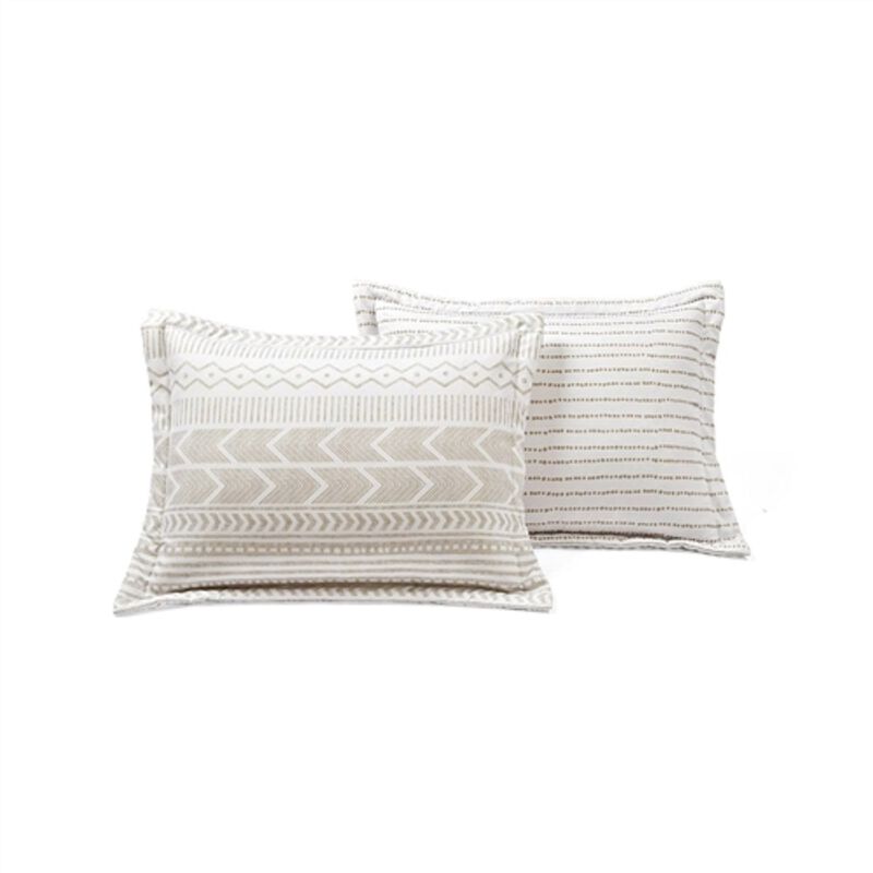 Scandinavian Chevron 5-Piece Lightweight Comforter Set – Soft Bedding with Pillow Shams