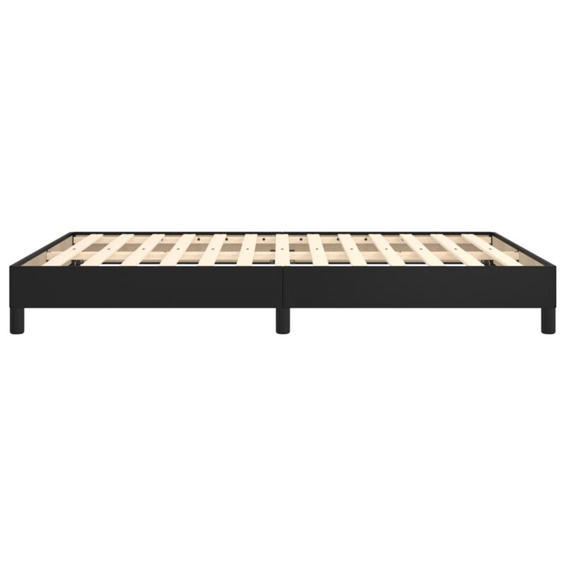 vidaXL Black Faux Leather Queen Bed Frame - Sturdy and Stylish, Ideal for 59.8"x79.9" Mattress, Engineered Wood, and Plywood Construction