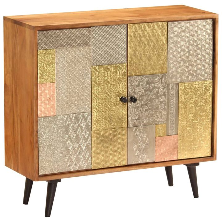 vidaXL Sideboard 31.4"x11.8"x29.5" Solid Acacia Wood