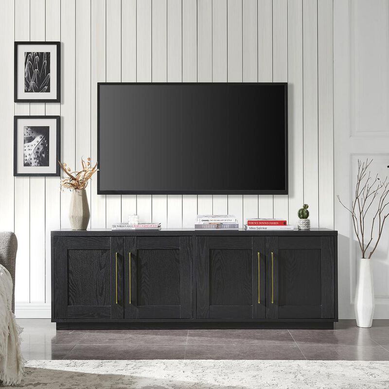Hudson&Canal Tillman Rectangular TV Stand for TV's up to 80 in Black Grain