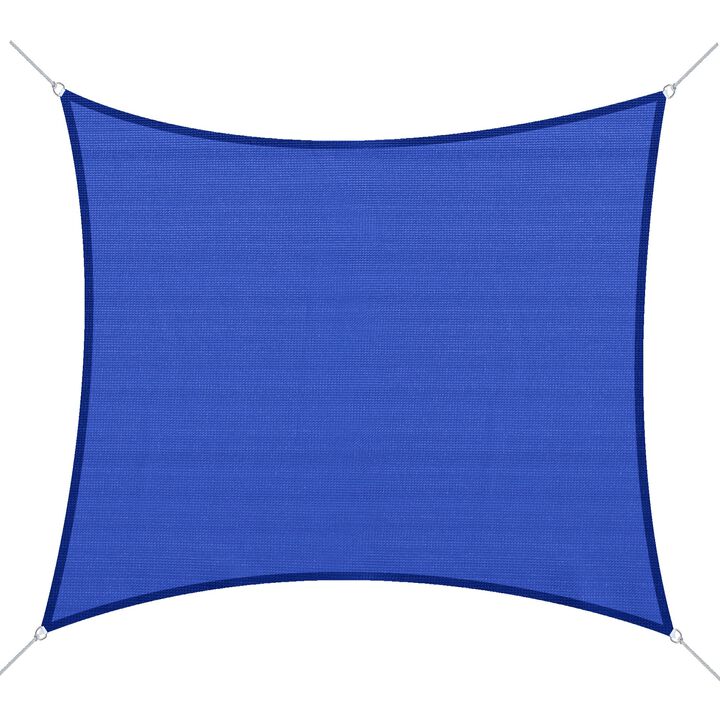 Azure Overhead Shield: 20'x16' Blue UV-Protective Rectangular Shade Sail