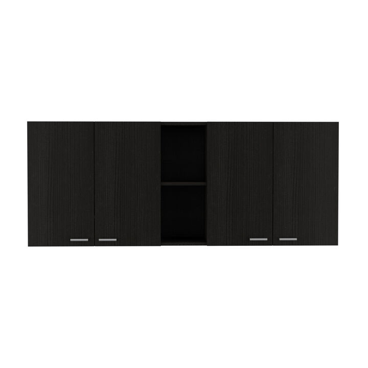DEPOT E-SHOP Olimpo 150 Wall Double Door Cabinet,Two External Shelves, Two Interior Shelves