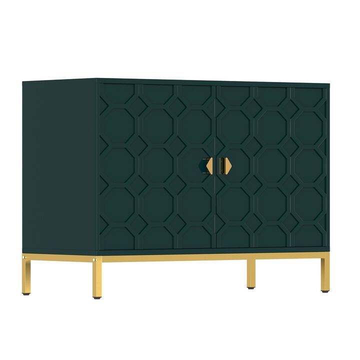 26.2 in. H Freestanding Storage Cabinet 2-Door Accent Cabinet in Blue