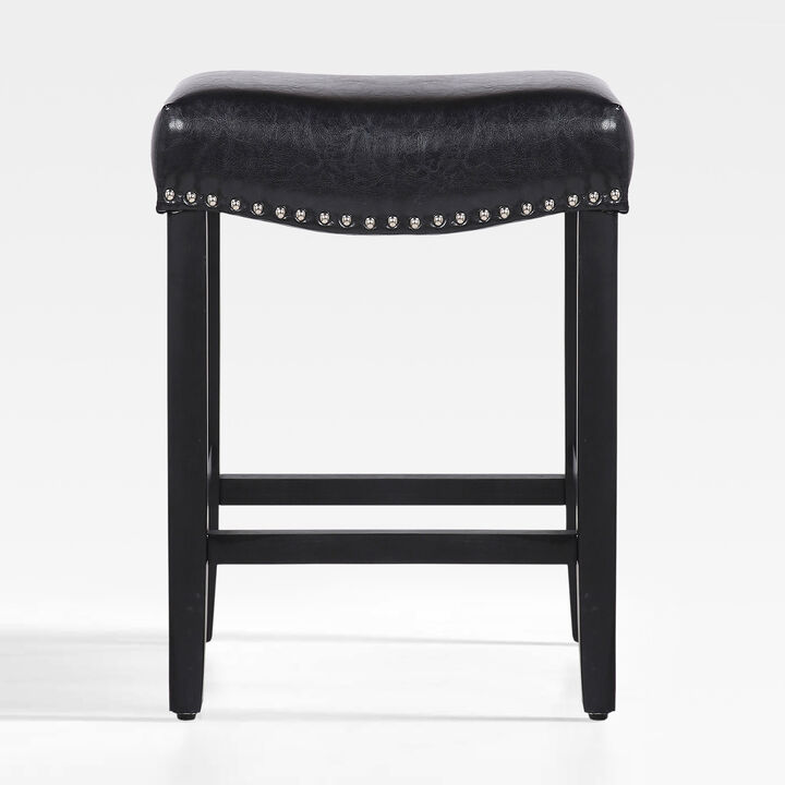 WestinTrends 24" Upholstered Saddle Seat Counter Stool