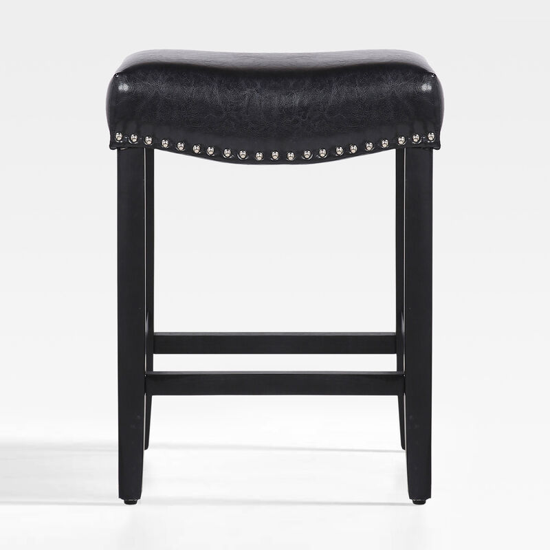 WestinTrends 24" Upholstered Saddle Seat Counter Stool