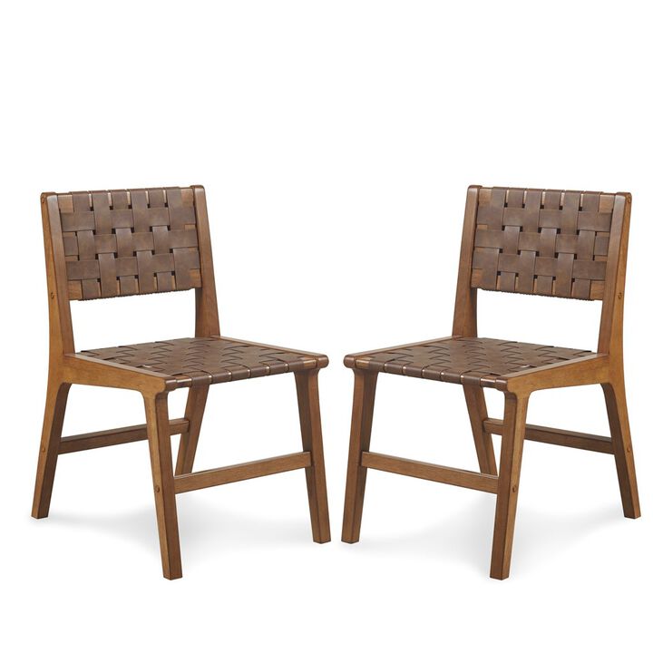 Gracie Mills Consuelo Sleek Elegance Faux Leather Woven Accent Chair
