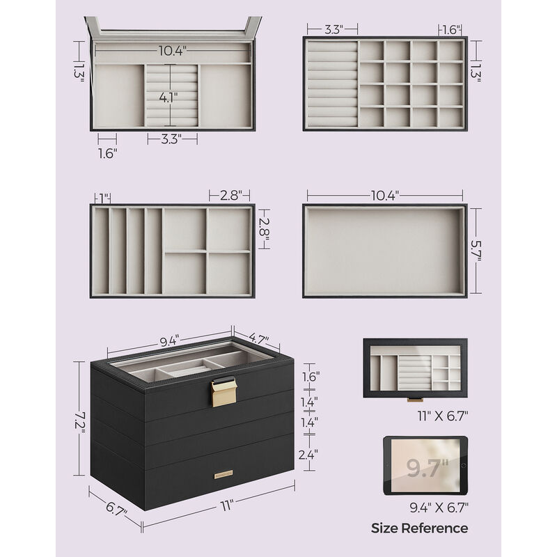 4-Tier Stackable Jewelry Trays for Organized Accessory Storage
