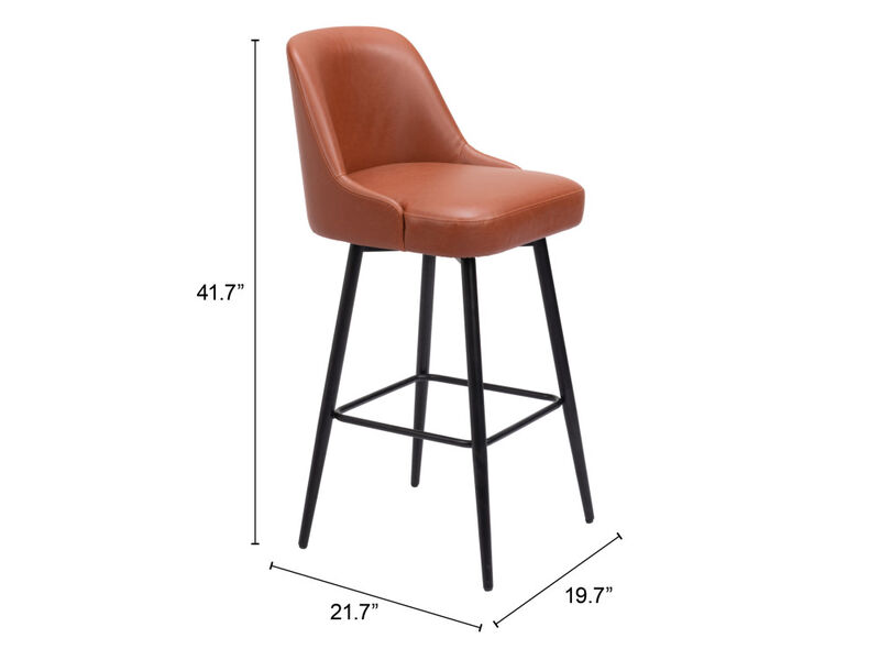 Keppel Swivel Barstool Brown